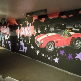 Techno : Création et réalisation de fresques murales. Parc Indoor Kids Fantasy Land à Linkebeek