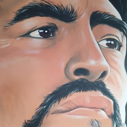 Fresque murale représentant Maradona, détail