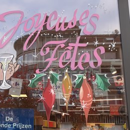 Décoration sur vitrines pour les fêtes de fin d'année - Saint-Octave - 1000 Bruxelles