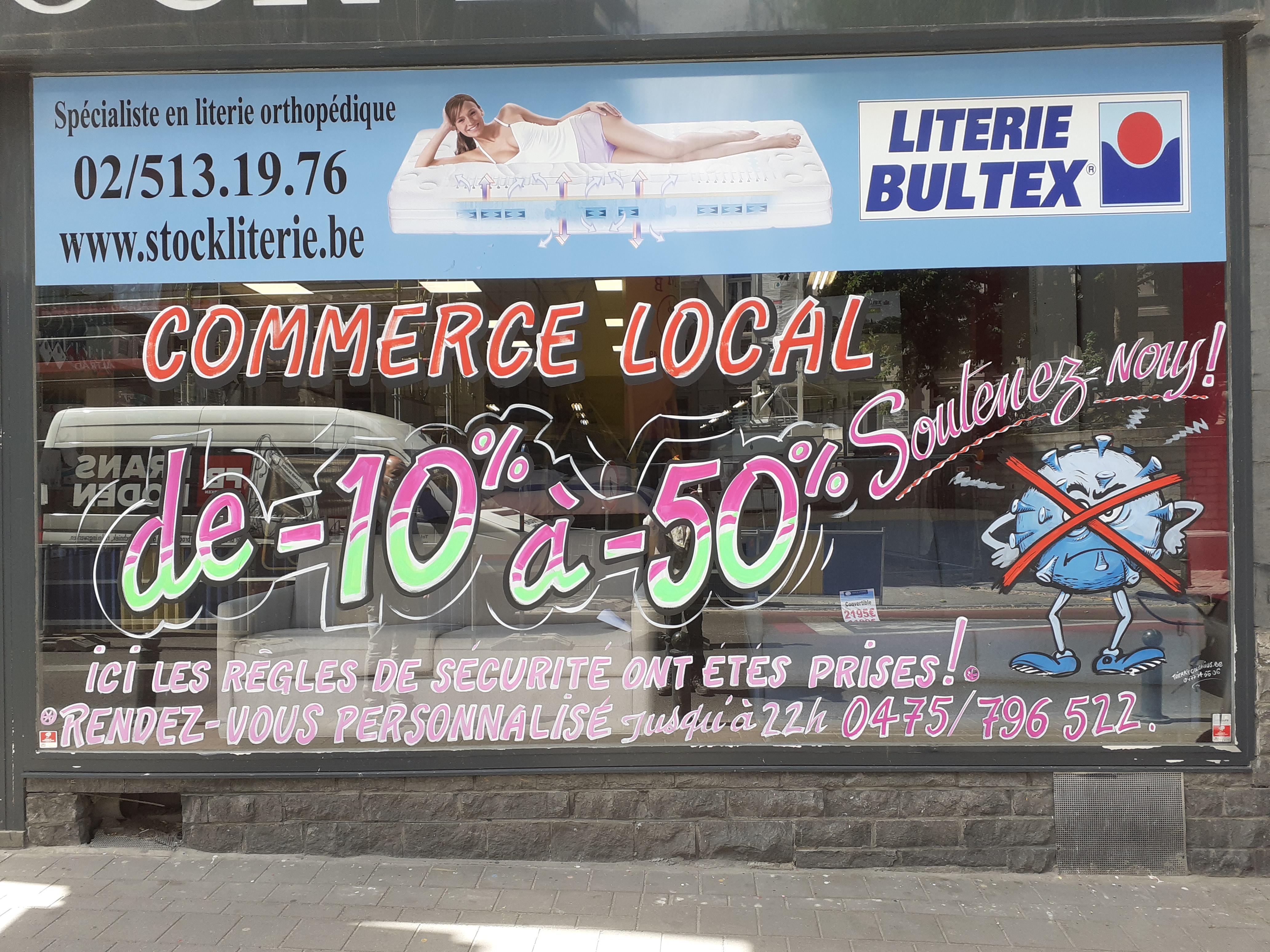 Une ouverture de petit commerce à soutenir face à la Covid 19 - Stock Literie - 1050 Bruxelles