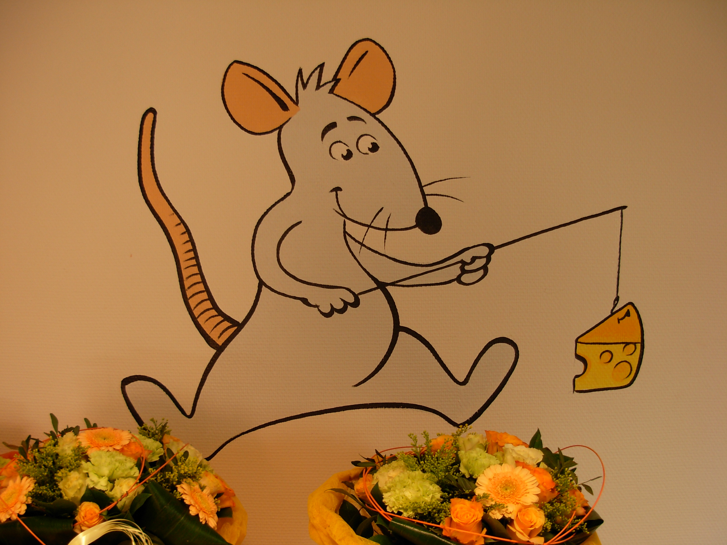 Dessins sur les murs intérieurs d'une crèche. Crèche Prutske à Uccle