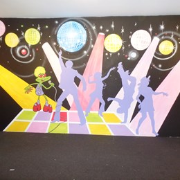 Disco : Création et réalisation de fresques murales. Parc Indoor Kids Fantasy Land à Linkebeek