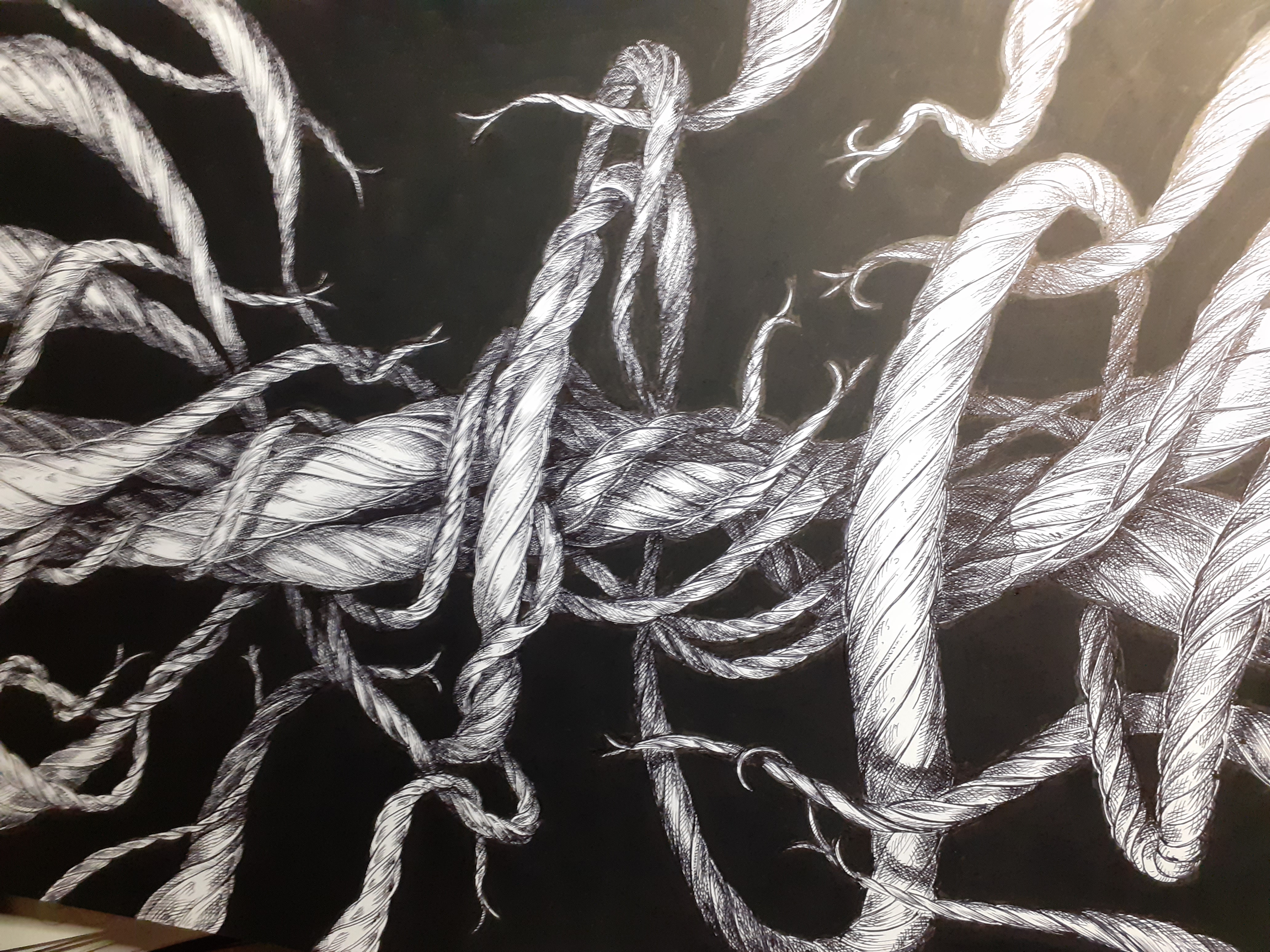 Dessin réalisé au  stylo bille sur un A3