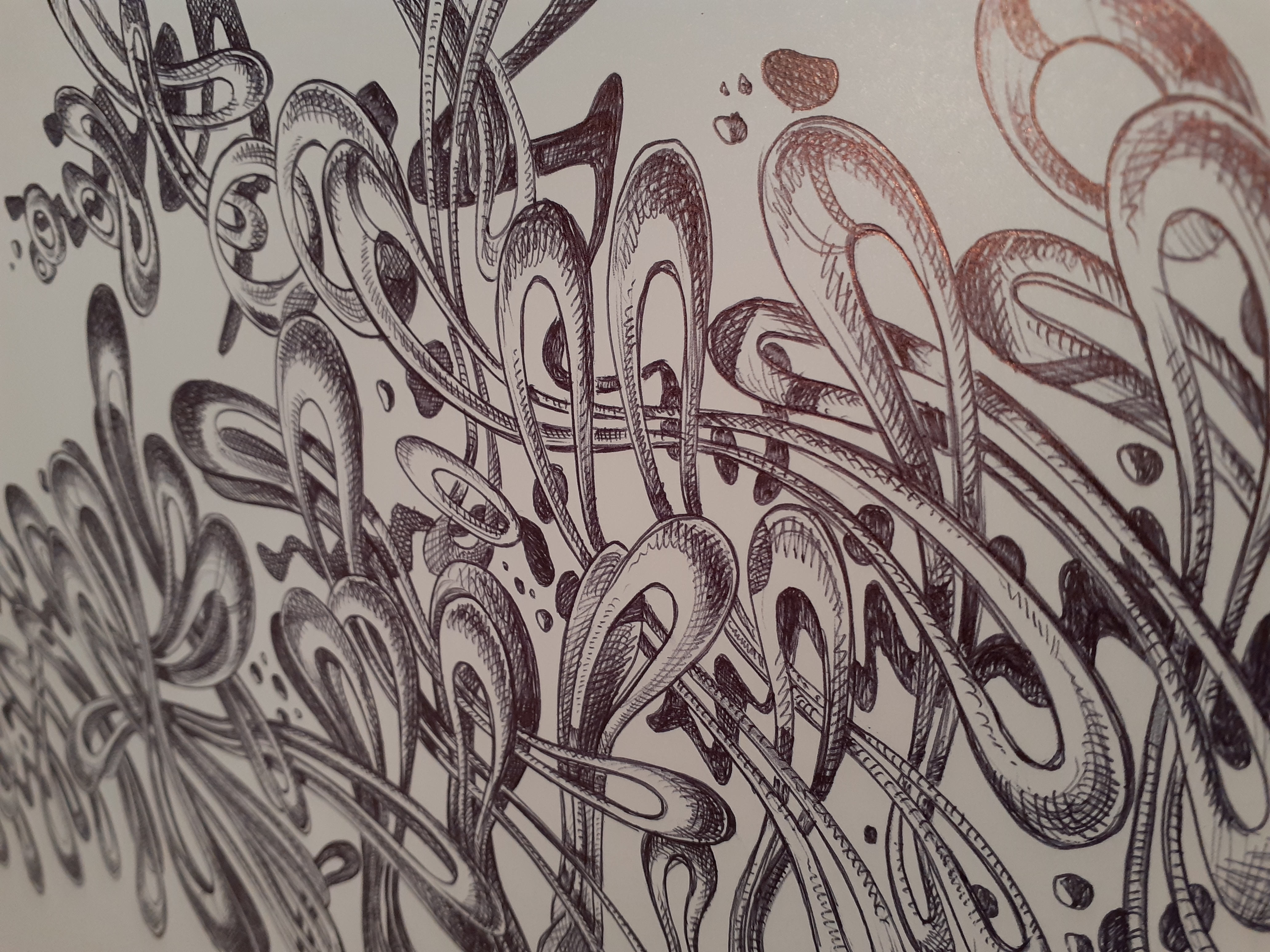 Dessin réalisé au  stylo bille sur un A3