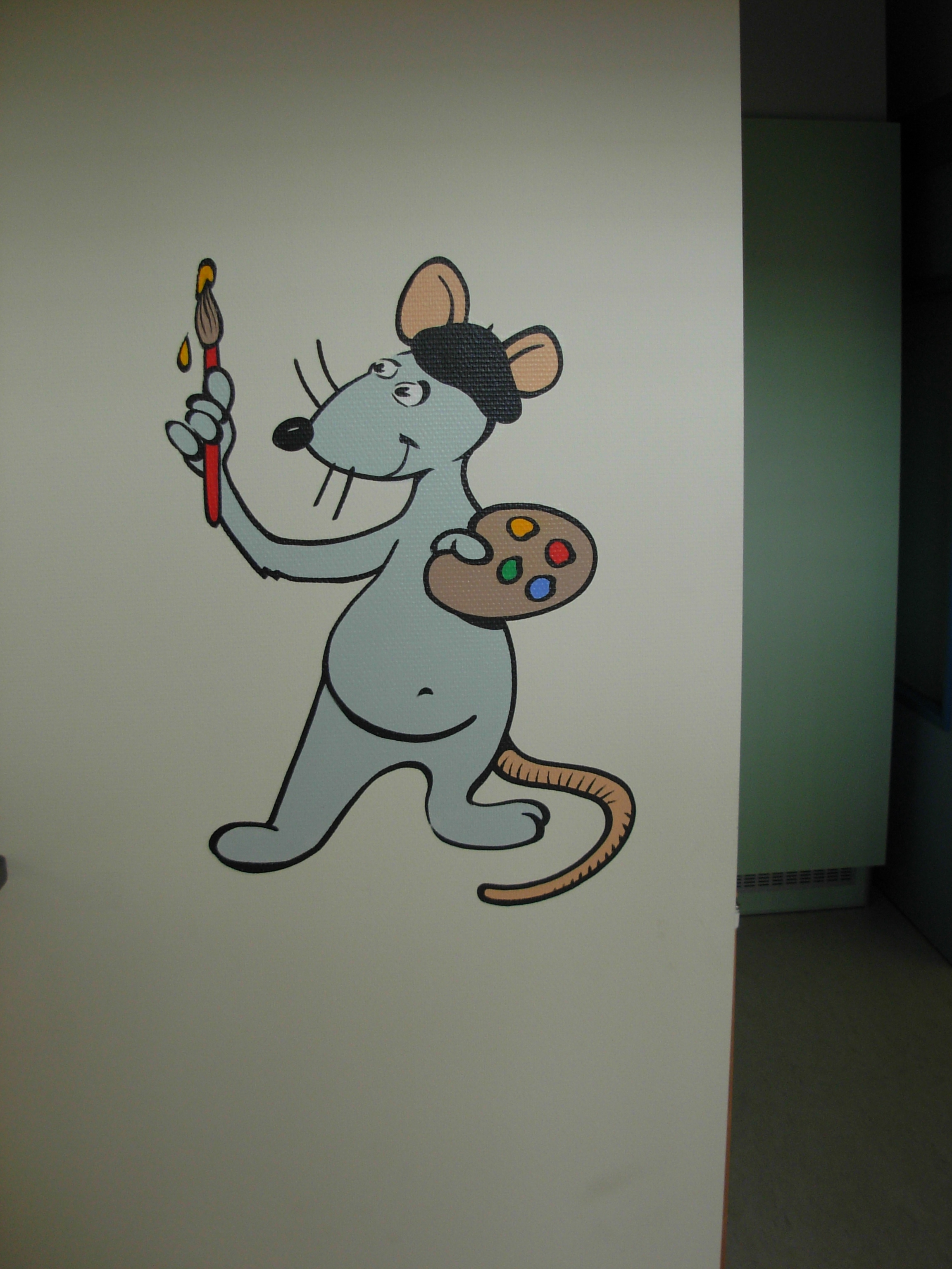 Dessins sur les murs intérieurs d'une crèche. Crèche Prutske à Uccle