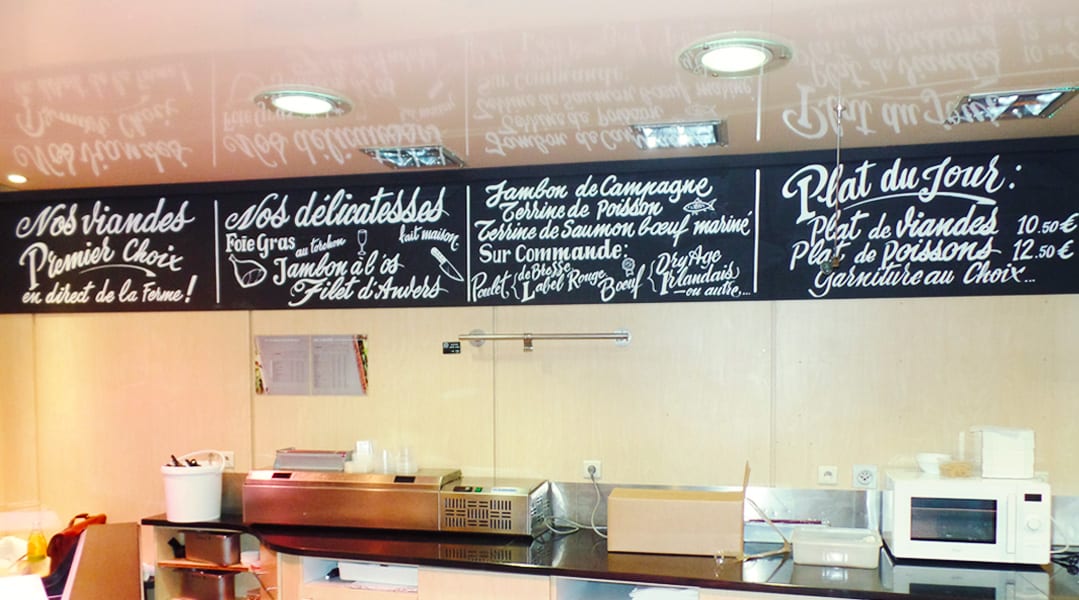 Lettrage style Chalk Line - Traiteur Royale du Jardin - Ixelles