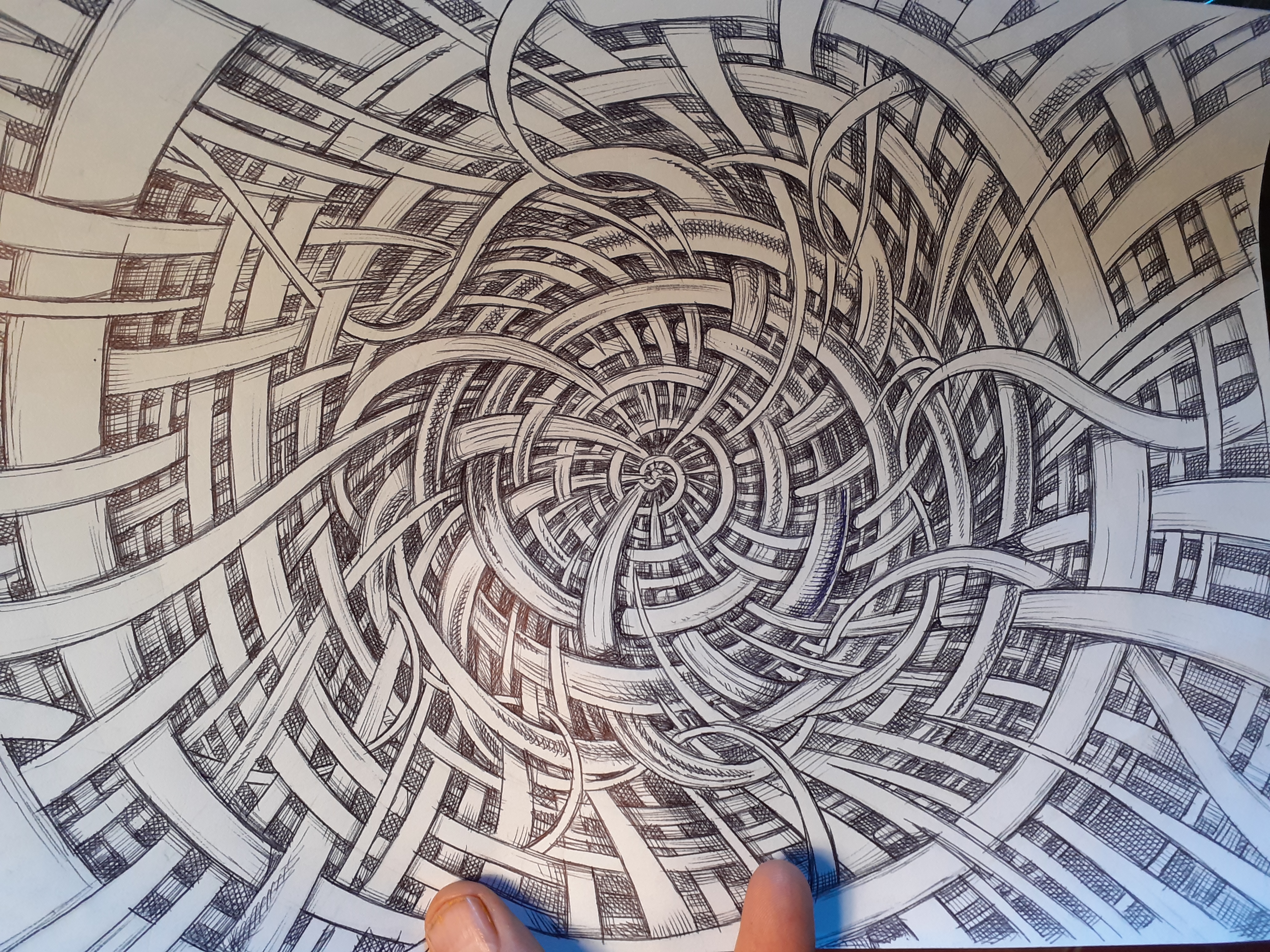 Dessin réalisé au  stylo bille sur un A3