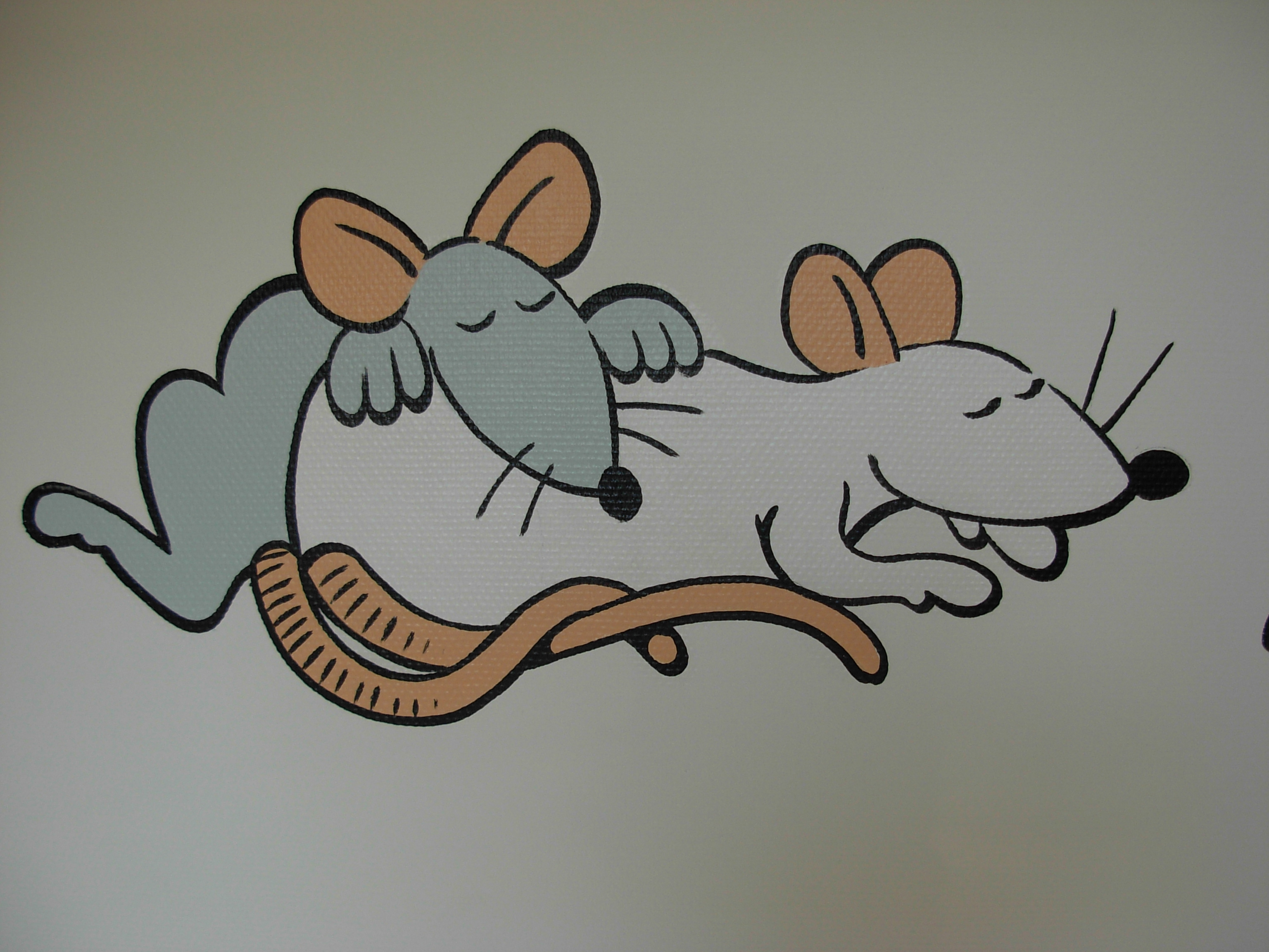 Dessins sur les murs intérieurs d'une crèche. Crèche Prutske à Uccle