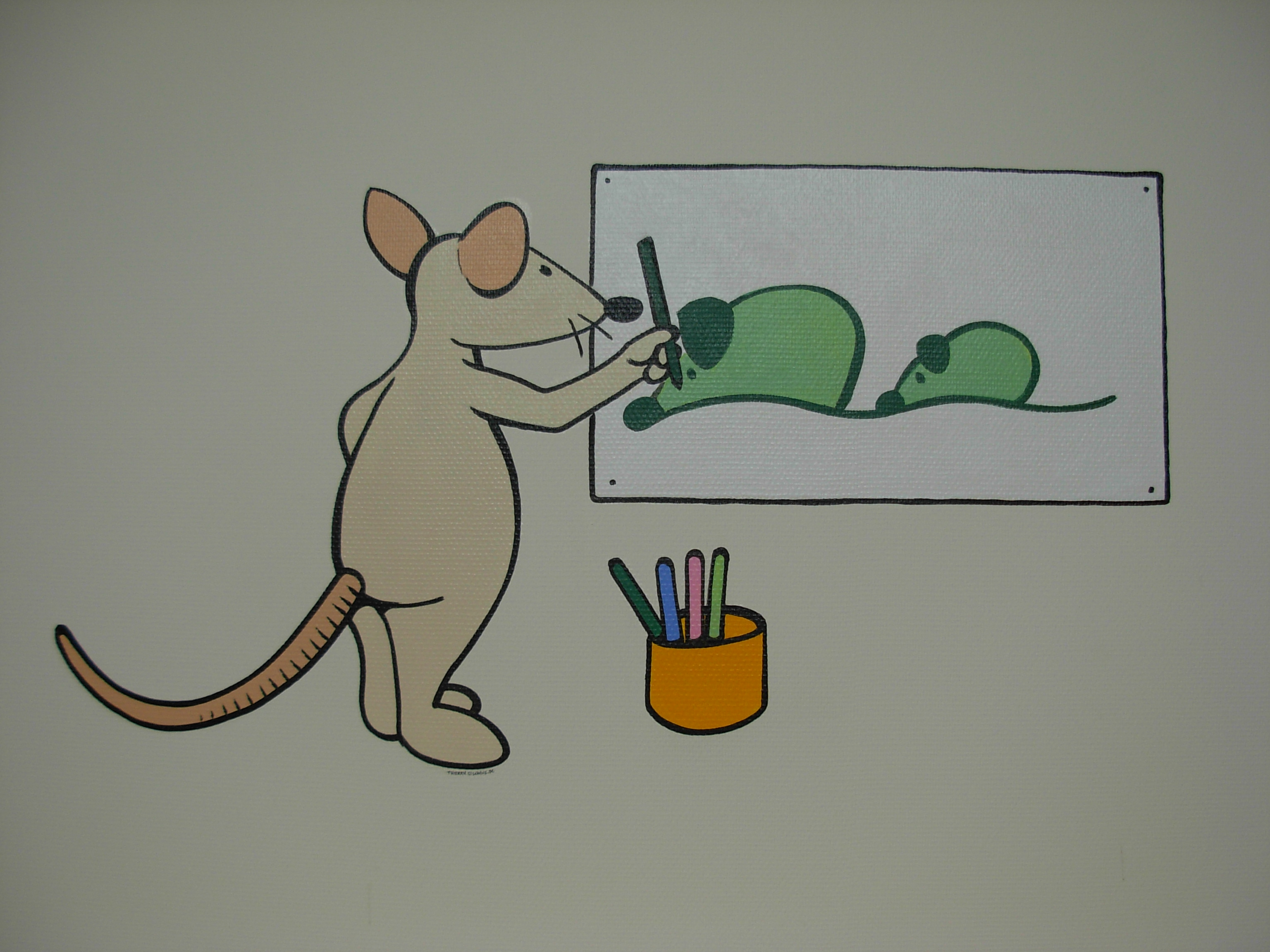 Dessins sur les murs intérieurs d'une crèche. Crèche Prutske à Uccle